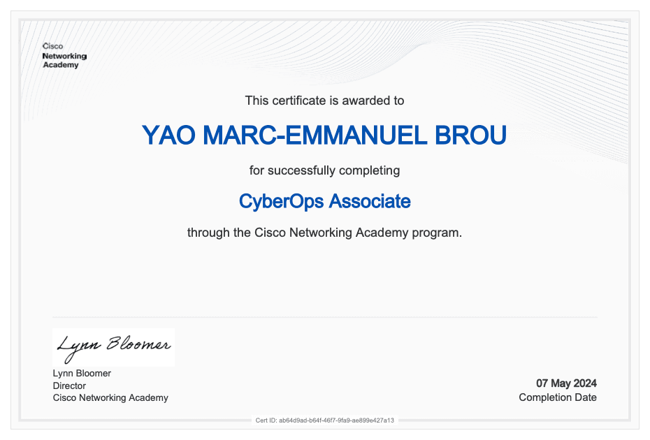 Certificat Cisco CyberOps Associate